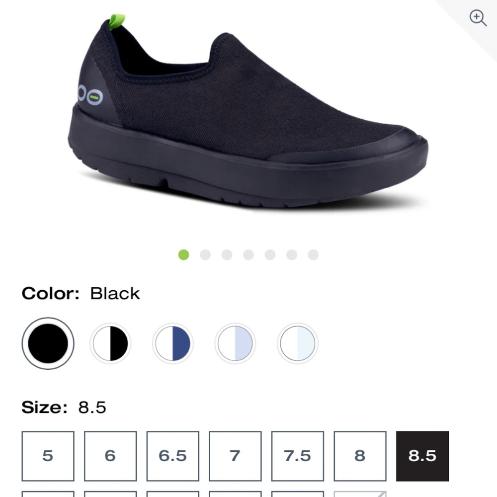 Black Size 8.5 women’s Oofos low shoe
